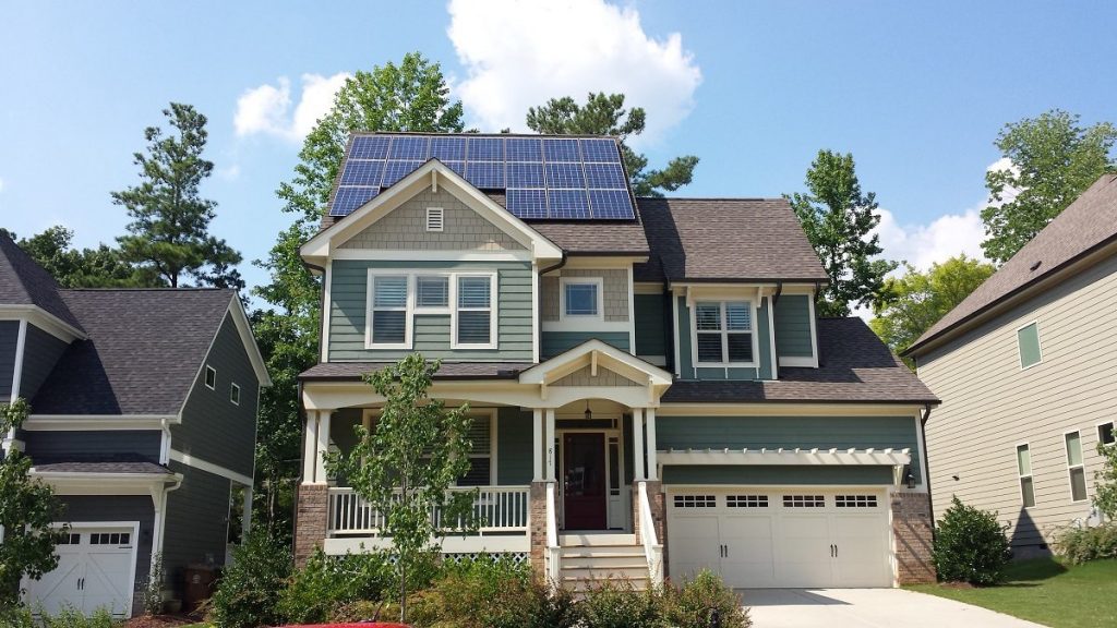 Completed Solar Installation Project on a home rooftop in South Carolina