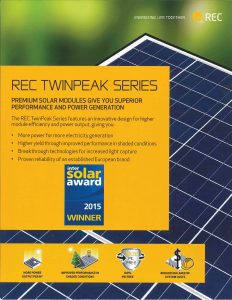 REC Twinpeak series - premium solar panel information