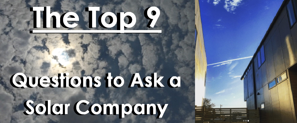 Top nine questions for a solar company